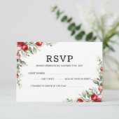 Elegant Noel Botanical Wedding Response Card RSVP Kaartje (Staand voorkant)