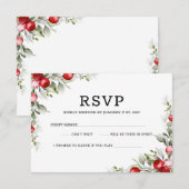 Elegant Noel Botanical Wedding Response Card RSVP Kaartje (Voorkant / Achterkant)