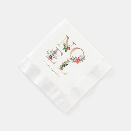 Elegant Noel Christmas Gold groen bessen groen Servet (Hoek)