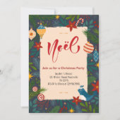 Elegant Noel Christmas Party Kaart (Voorkant)