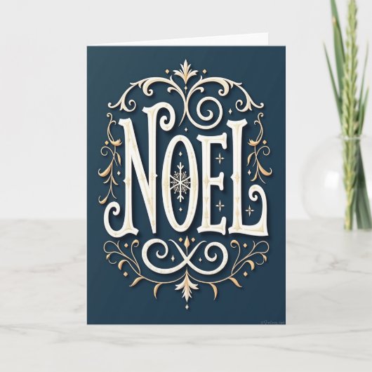 Elegant Noel Christmas Snowflake Card Kaart (Voorkant)