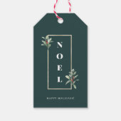 Elegant NOEL Gold Winter Berry Lijst Cadeaulabel (Voorkant)