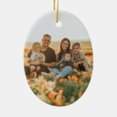 Elegant NOEL Gold Winter Berry Lijst Foto Keramisch Ornament (Achterkant)