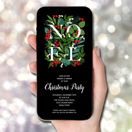 Elegant NOEL Greenery kerstfeest Kaart