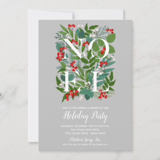 Elegant NOEL Greenery kerstfeestjes (Voorkant)