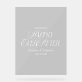 Elegant, nog lang en gelukkig na de bruiloft welko acryl bord (Voorkant)