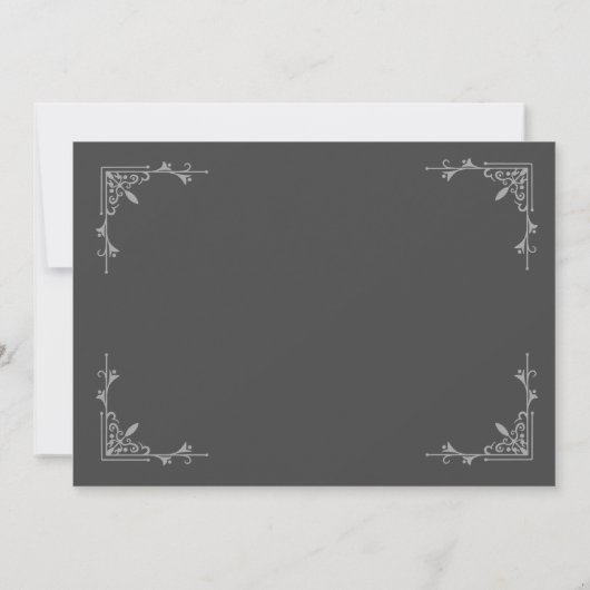 Elegant Noir Deco | Zwart-wit bruiloft Save The Date (Achterkant)
