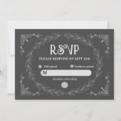 Elegant Noir Deco | Zwarte en Witte Trouw Save The Date (Voorkant)