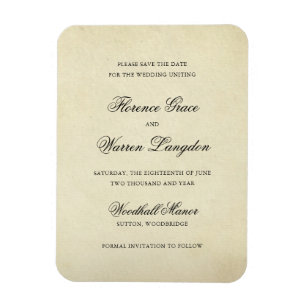 Elegant Non Photo Wedding Save the Date Magneet