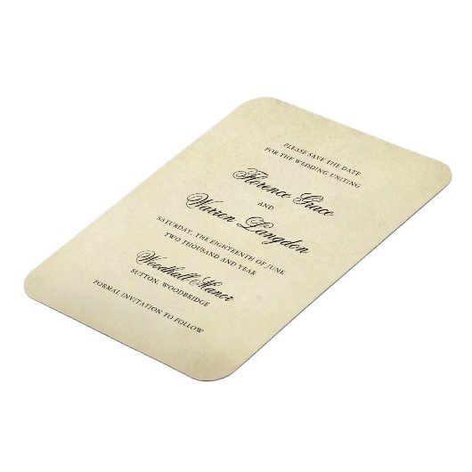 Elegant Non Photo Wedding Save the Date Magneet (Linkerzijde)