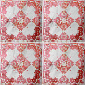 Elegant Noodlijdend Rood en Wit Marmer Het kijken Tegeltje