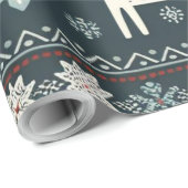 Elegant Noords rendierpatroon Cadeaupapier (Rol Hoek)