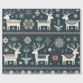 Elegant Noords rendierpatroon Cadeaupapier (Vlak)