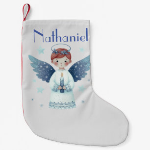 Elegant Nordic Christmas Angel Voeg naam toe Kleine Kerstsok