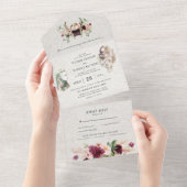 Elegant Norse Viking Scroll Wedding All In One Uitnodiging (Afscheurbaar)