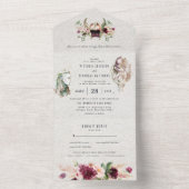 Elegant Norse Viking Scroll Wedding All In One Uitnodiging (Binnen)