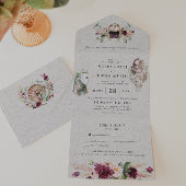 Elegant Norse Viking Scroll Wedding All In One Uitnodiging