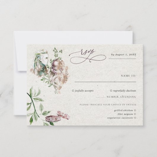 Elegant Norse Viking Wedding RSVP (Voorkant)