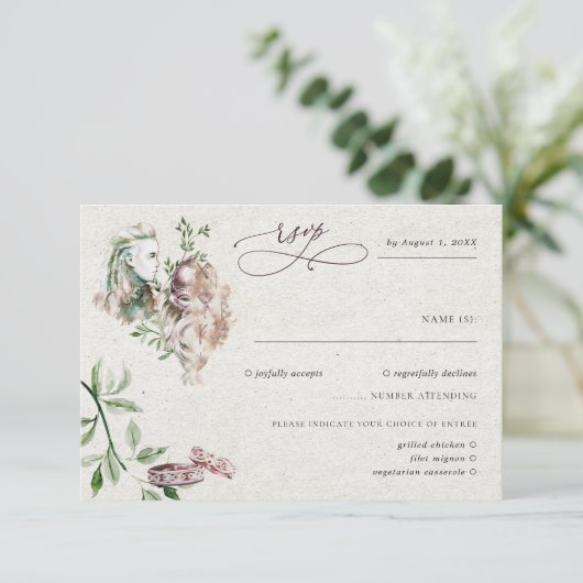 Elegant Norse Viking Wedding RSVP (Staand voorkant)