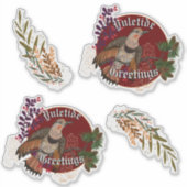Elegant Northern Flicker Yultide Greetings Sticker (Voorkant)
