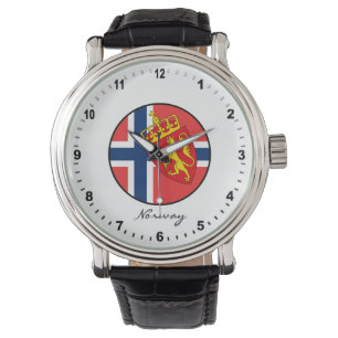 Elegant Norway Watch & Norwegian Flag Horloge