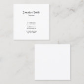 Elegant Nostalgic Classic  Professional Vierkante Visitekaartje (Voorkant / Achterkant)