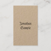 Elegant Nostalgic Retro  Real Kraft Luxury Visitekaartje (Voorkant)