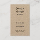 Elegant Nostalgic Retro Real Kraft Luxury Visitekaartje (Achterkant)