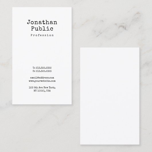 Elegant nostalgisch design Clean Plain Retro Trend Visitekaartje (Voorkant / Achterkant)