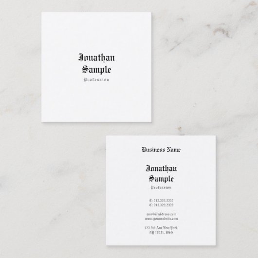 Elegant nostalgisch klassiek design met look vierkante visitekaartje (Voorkant / Achterkant)