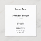 Elegant nostalgisch oud Engels lettertype Vierkante Visitekaartje (Achterkant)