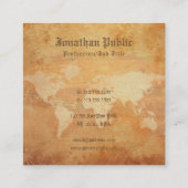 Elegant Nostalgisch oud papier look premium dik Vierkante Visitekaartje (Achterkant)