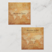 Elegant Nostalgisch oud papier look premium dik Vierkante Visitekaartje (Voorkant / Achterkant)