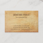 Elegant Nostalgisch oud papier look premium dik Visitekaartje (Voorkant)