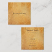 Elegant nostalgisch oud papier look professioneel vierkante visitekaartje (Voorkant / Achterkant)