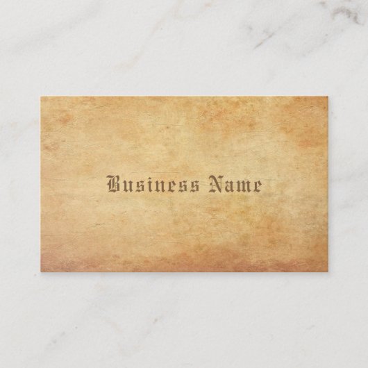 Elegant nostalgisch oud papier look professioneel visitekaartje (Voorkant)