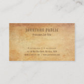 Elegant nostalgisch oud papier ziet er geraffineer visitekaartje (Achterkant)