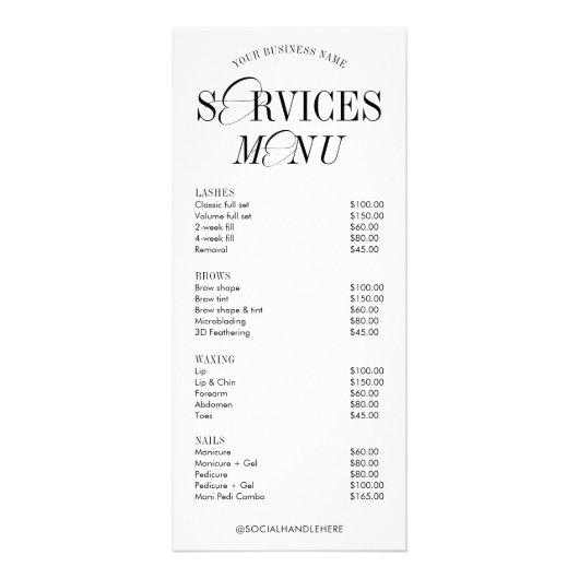 Elegant Nostalgisch Script Logo Salon Services Men Reclamekaart (Voorkant)