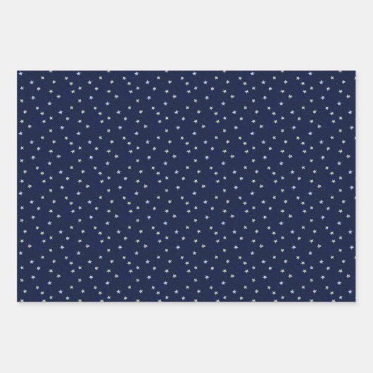 Elegant Nostalgische sterren op zwart, blauw en Pa Inpakpapier Vel (Voorkant 3)