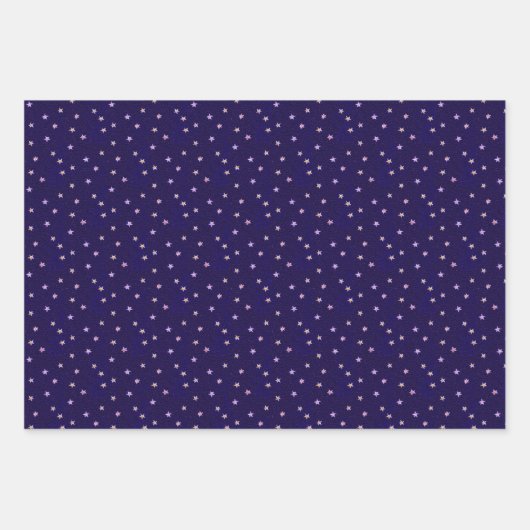 Elegant Nostalgische sterren op zwart, blauw en Pa Inpakpapier Vel (Voorkant 2)