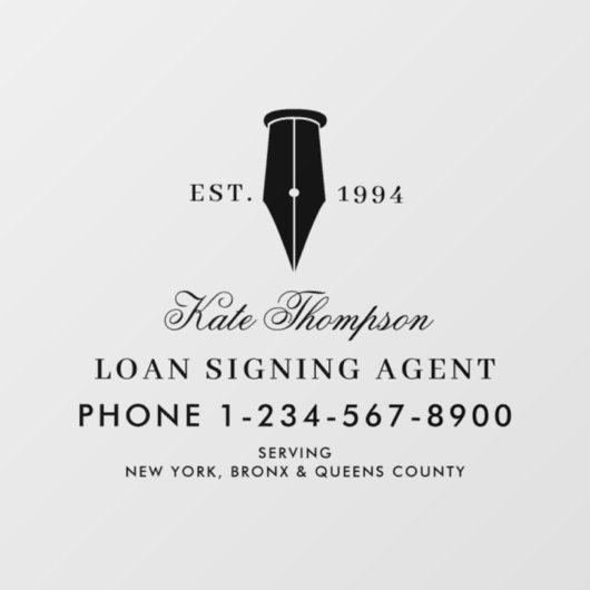 Elegant Notaris Openbaar Notarieel Ondertekeningsa Raamsticker (Vel)