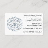 Elegant notaris public mystical Eye Roos wijnwijn Visitekaartje (Achterkant)