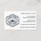 Elegant notaris public mystical Eye Roos wijnwijn Visitekaartje (Achterkant)