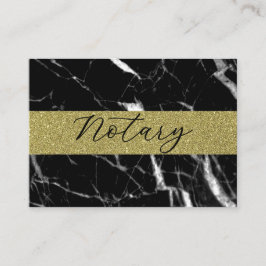 Elegant notarisschrift zwart marmer glitter goud visitekaartje