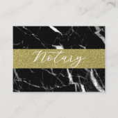 Elegant notarisschrift zwart marmer glitter goud visitekaartje (Voorkant)
