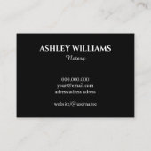 Elegant notarisschrift zwart marmer glitter goud visitekaartje (Achterkant)