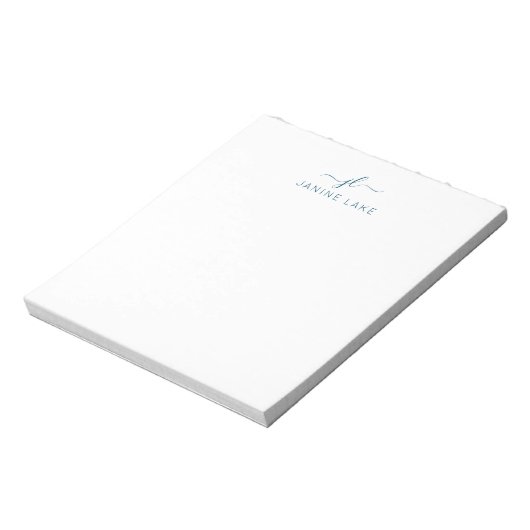 Elegant notebook met naam en Initiaal Notitieblok (Linkerzijde)