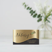 Elegant noteerbare verdampte pen zwart & goud visitekaartje (Staand voorkant)
