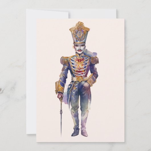 Elegant Notenkraker Kerstfeest Kaart (Achterkant)