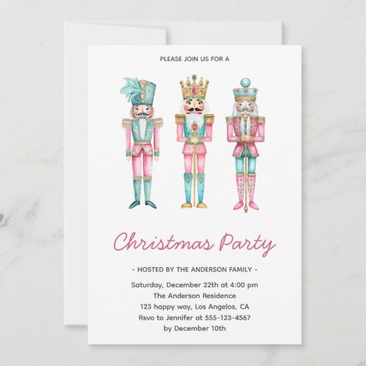 Elegant Notenkraker Kerstfeest Kaart (Voorkant)